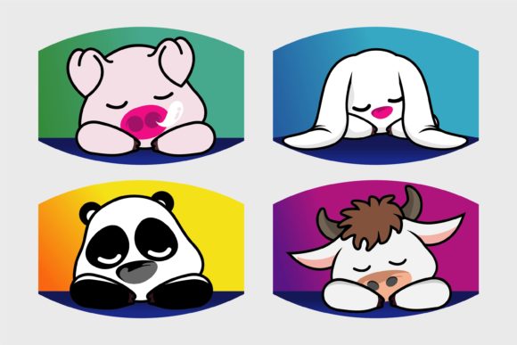 Adorable Charm for Creative Projects: Mask Cute Lazy Animal Sublimation Vector