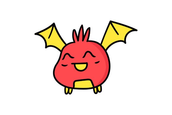 Animal with Bat Wings with Funny Face: A Whimsical Design Asset
