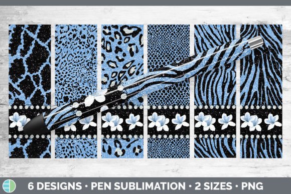 Blue Animal Print Pen Wraps: Epo & Sublimation Bundle Pack