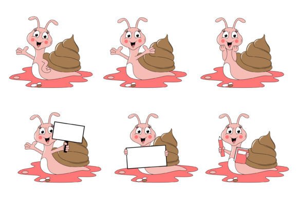Charm and Versatility: The Cute Snail Animal Cartoon Illustration