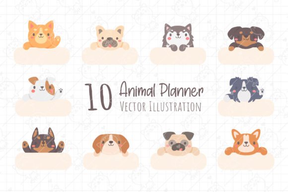 Charming Pet Animal Frame Clipart for Creative Projects