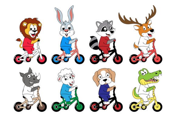 Charming Visuals: Using Cute Animal Cartoon Ride Bicycle