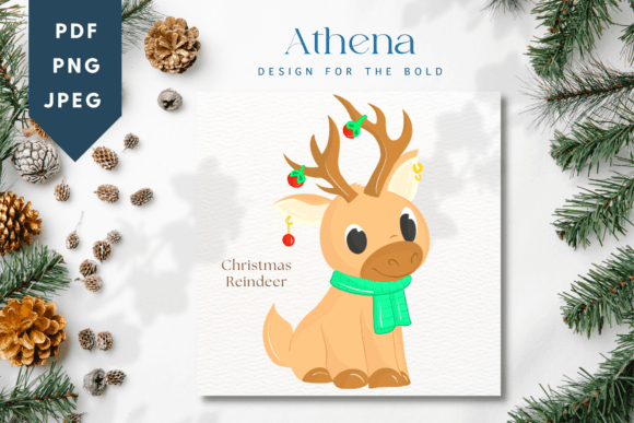 Christmas Reindeer | Cute Baby Animal: A Whimsical Holiday Asset