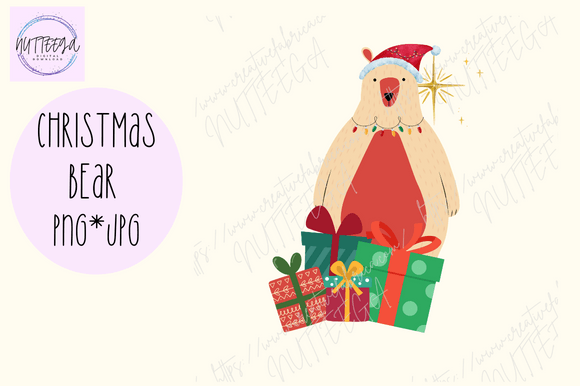Christmas Yellow Bear PNG: Your Instant Holiday Design Asset