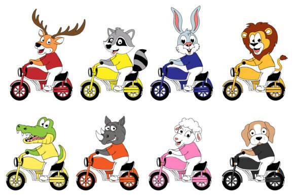 Cute Animal Cartoon Ride Motorcycle: A Playful Font for Bold Brands