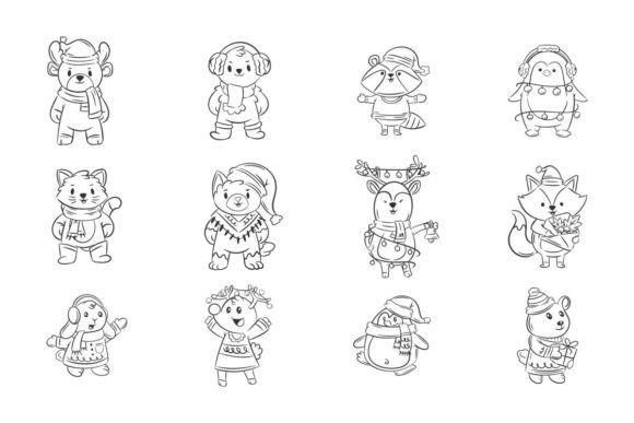 Cute Animal with Scarf and Hats Hand: A Designer's Free Asset