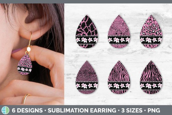 Pink Animal Print Teardrop Earring | Flo: A Sublimation Designer's Secret Weapon