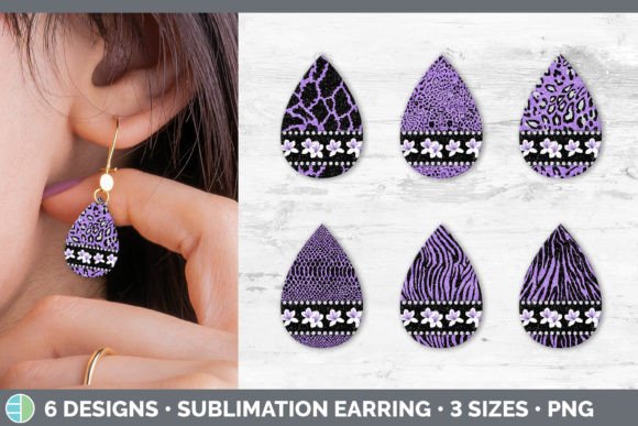 Purple Animal Print Teardrop Earring | F: Bold & Playful Design