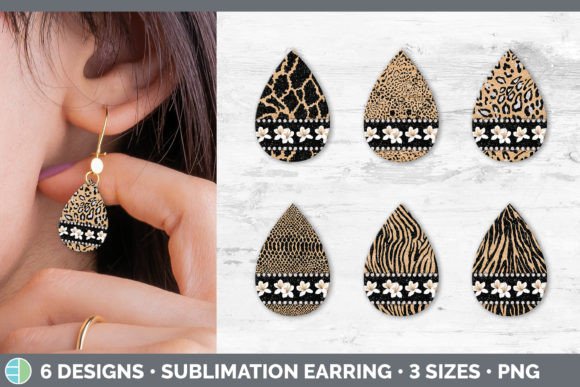 Tan Animal Print Teardrop Earring | Flow: A Design Asset with Wild Elegance