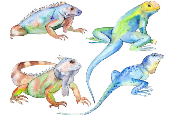 Unleashing Creativity with Animal World Iguaana Watercolor Clipart