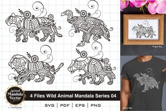 Wild Animal Mandala Series 04: Versatile Digital Assets for Creative Projects