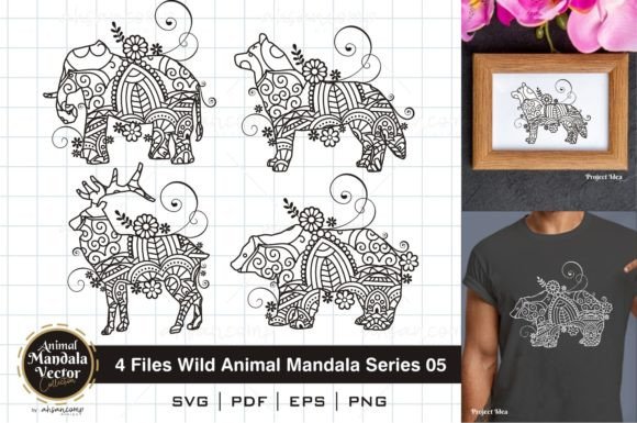 Wild Animal Mandala Series 05: A Creative Asset for Modern Design